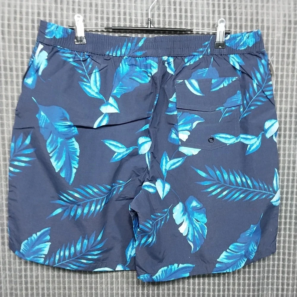 28 Palms Mens‎ Swim Trunks Tropical Palm Print Board Shorts 34 Blue Aqua